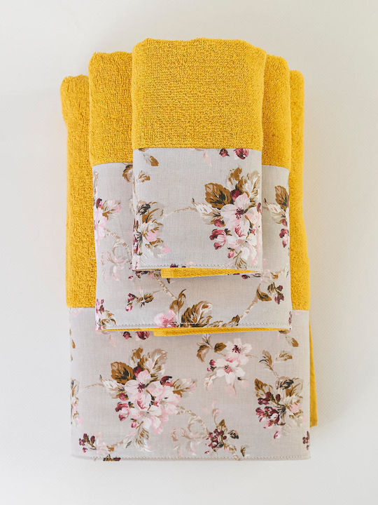 Borea 3-tlg. Set Badetücher Wildblume Mustard