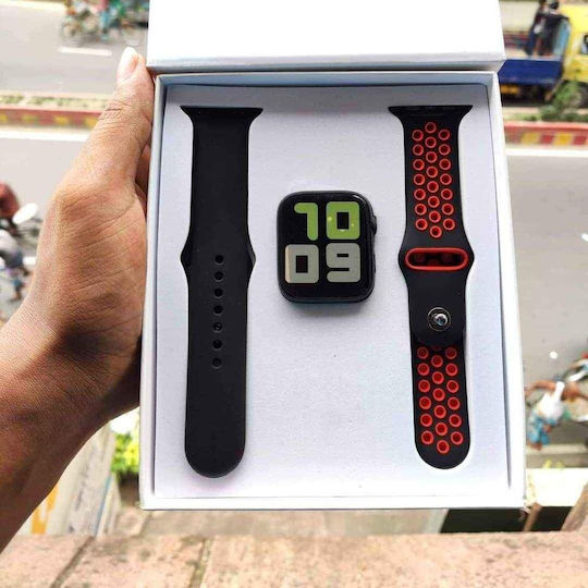 T55 Smartwatch mit Pulsmesser (Black/Red)