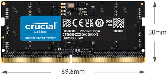 Crucial DDR5 32GB RAM with 2x16GB Modules and Speed 5600 for Laptop