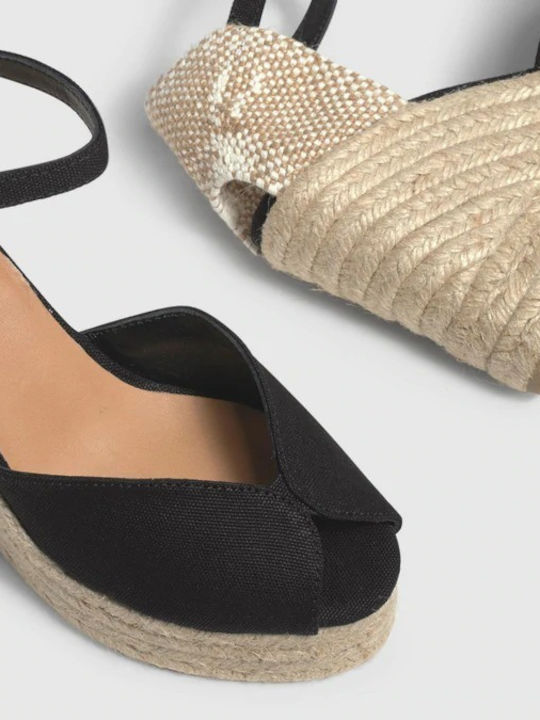 Carina 8ED/001 Women's Fabric Platform Espadrilles Black