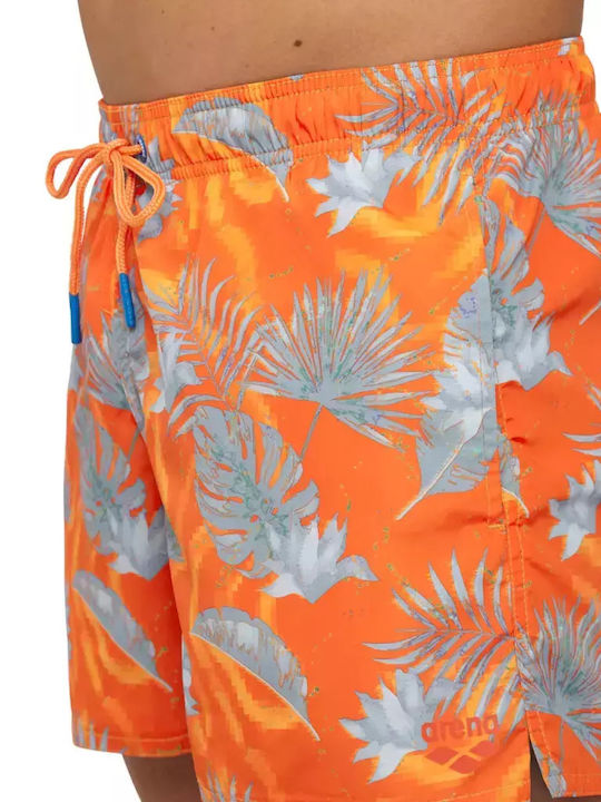 Herren Badebekleidung Shorts Orange Blumen