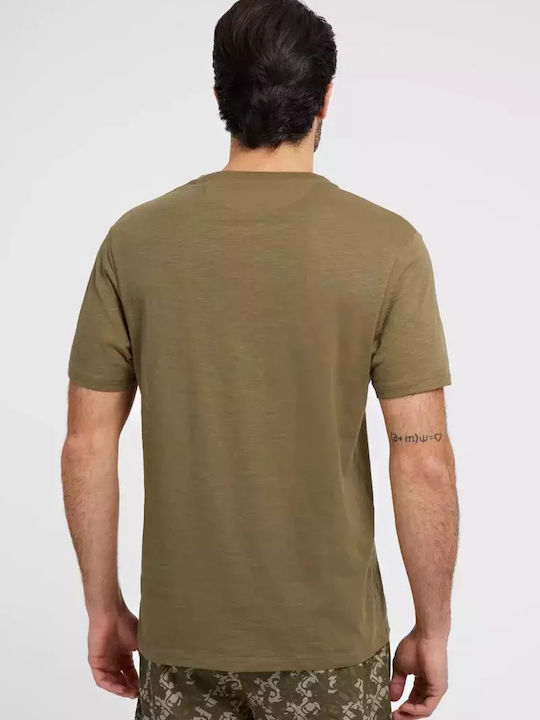 Guess Καλοκαιρινή Ανδρική Πιτζάμα Βαμβακερή Khaki