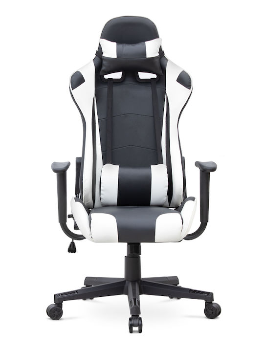 Megapap Alonso Scaun Gaming Din piele ecologică Alb/negru