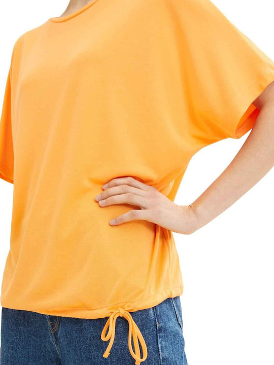 Women's Summer Blouse Short Sleeve Orange