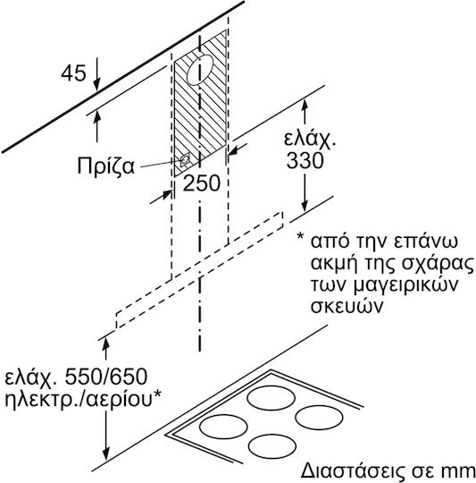 Bosch Απορροφητήρας Καμινάδα 60cm Inox
