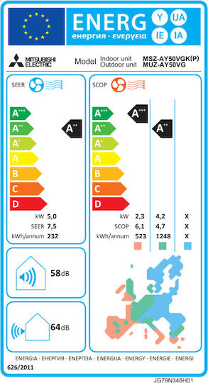 Mitsubishi Electric MSZ-AY Aparat De Aer Condiționat Inverter 18000 BTU A++/A++ Cu WiFi Și Filtru Plasma Quad Plus