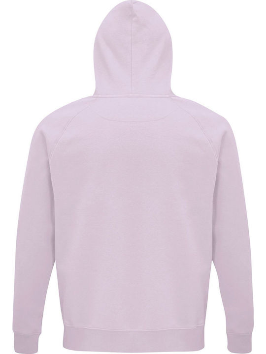 Hoodie Unisex Organic " Deep Purple " Creamy Pink