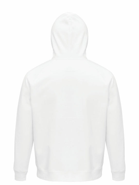 Hoodie Unisex Organic " Outdoor Camp Lover Design " White