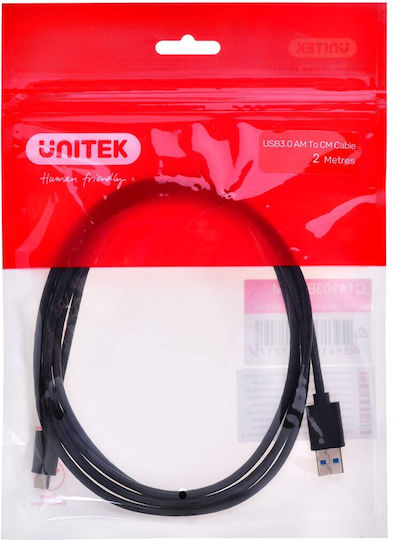 Unitek USB 3.1 Cable USB-C Male - USB-A Black 2m