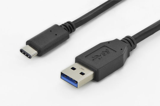 Digitus USB 2.0 Cable USB-C male - USB-A PD Μαύρο 1m AK-300136-010-S Bulk