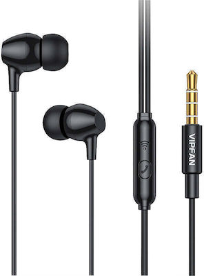 Vipfan M16 In-Ear Freihändig Kopfhörer mit Stecker 3.5mm Schwarz