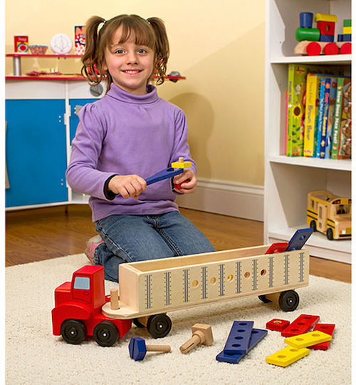 Melissa & Doug Παιχνίδι Κατασκευών Ξύλινo Μεγάλο Φορτηγό