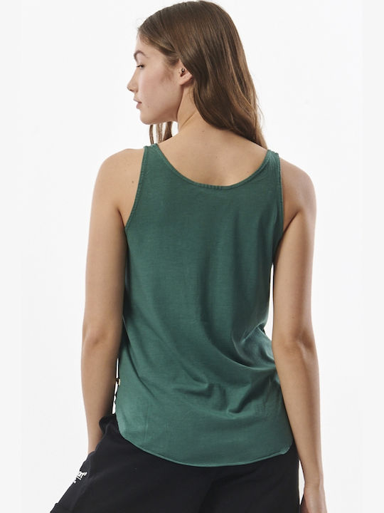 Body Action Women's Athletic Cotton Blouse Sleeveless Green