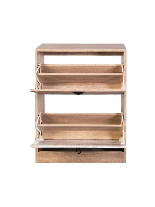 Lounge Wooden Shoe Organizer with 2 Shelves Sonoma Oak 60x23.5x81cm