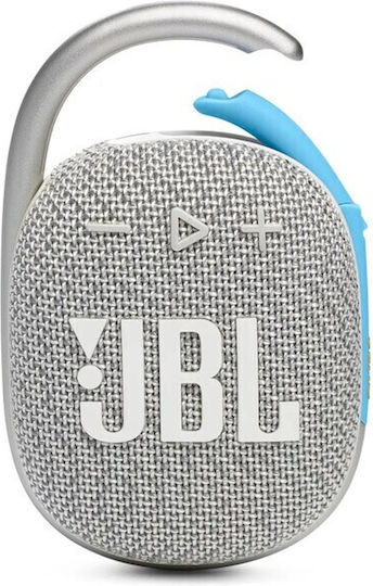 JBL Clip 4 Eco Αδιάβροχο Ηχείο Bluetooth 5W με Διάρκεια Μπαταρίας έως 10 ώρες Λευκό