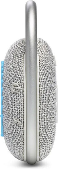JBL Clip 4 Eco Αδιάβροχο Ηχείο Bluetooth 5W με Διάρκεια Μπαταρίας έως 10 ώρες Λευκό