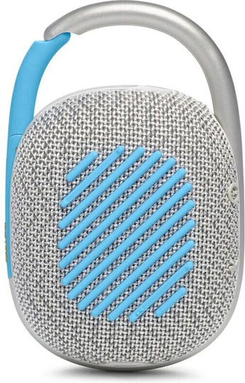 JBL Clip 4 Eco Αδιάβροχο Ηχείο Bluetooth 5W με Διάρκεια Μπαταρίας έως 10 ώρες Λευκό