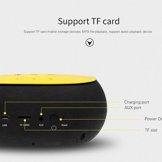 Awei Y200 Bluetooth Speaker 9W with Battery Life up to 8 hours Black