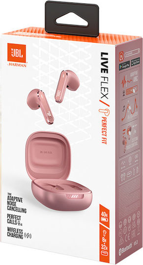 JBL Live Flex Earbud Bluetooth Handsfree Earphones with Sweat Resistance and Charging Case Pink