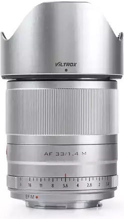 Viltrox Crop Obiectiv Foto AF 33mm f/1.4 M Fix pentru Montura Canon EF-M Silver