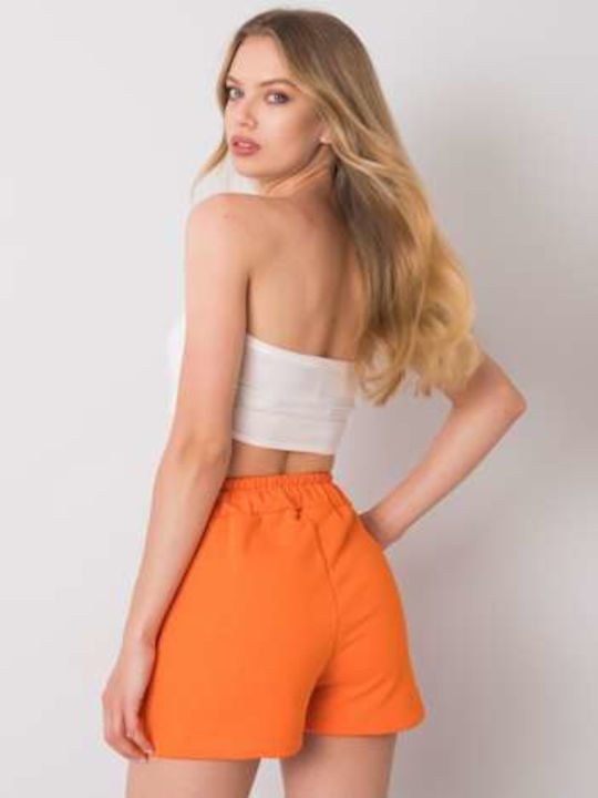 Rue Paris Women's High-waisted Shorts Orange