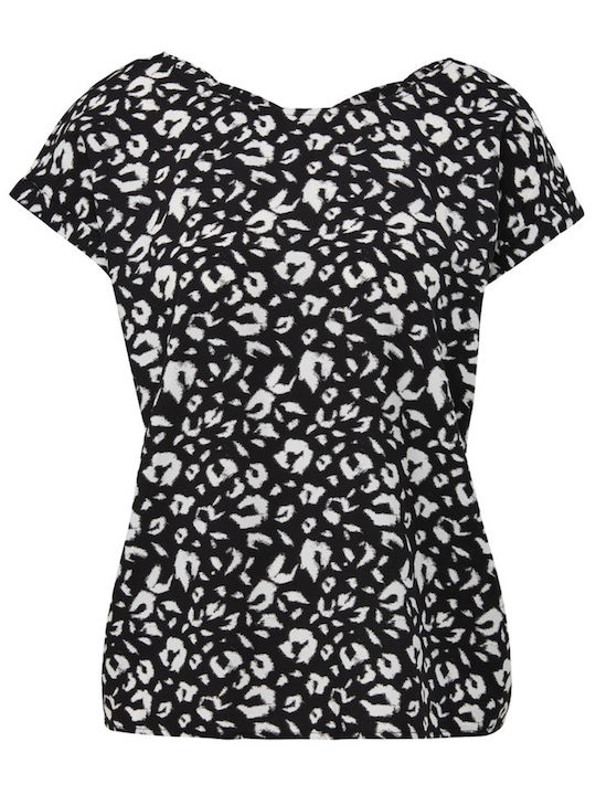 Women's Blouse Short Sleeve Animal Print Multicolour