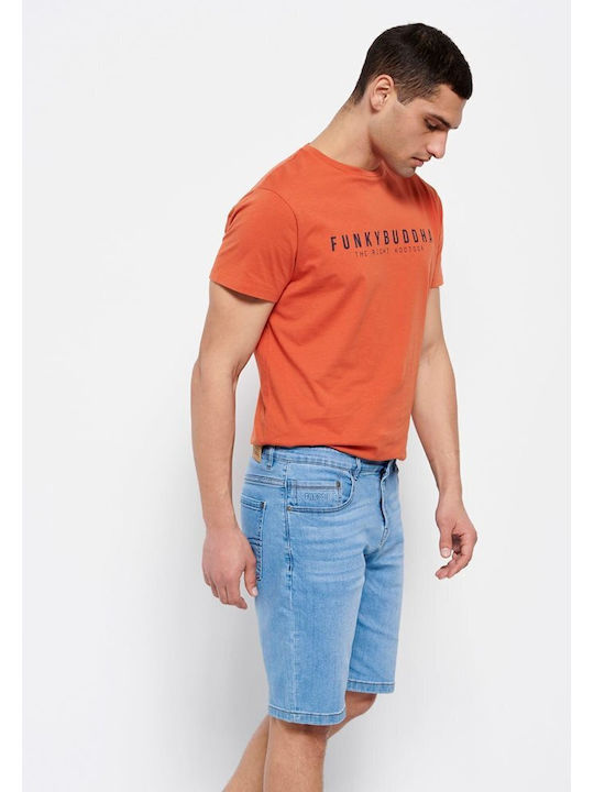 Funky Buddha Pantaloni scurți bărbați Jeans Albastru deschis