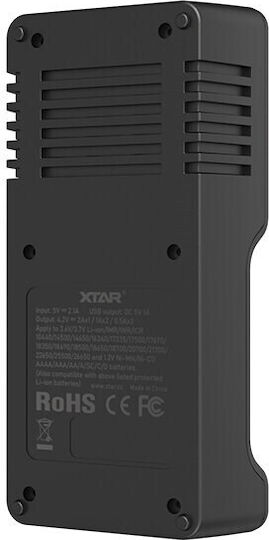 XTAR VC2SL USB Charger 2 Batteries Li-ion/Ni-MH Size AA/AAA/D/18650/21700/16340/26650/14500