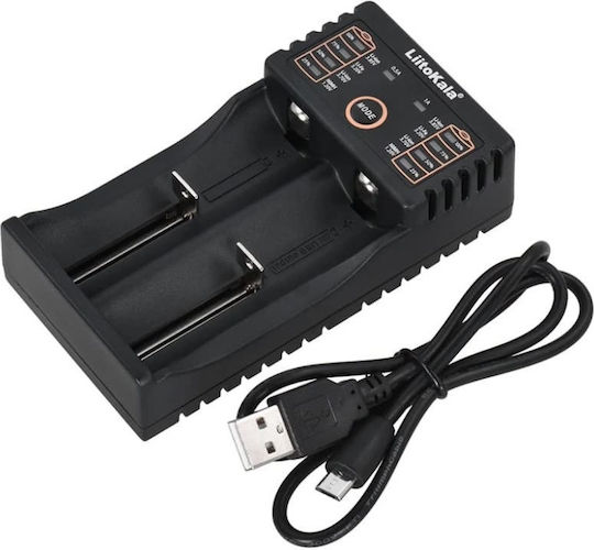 LiitoKala LII-202 USB Charger 2 Batteries Li-ion/Ni-Cd/Ni-MH Size AA/AAA/18650/16340/26650/14500