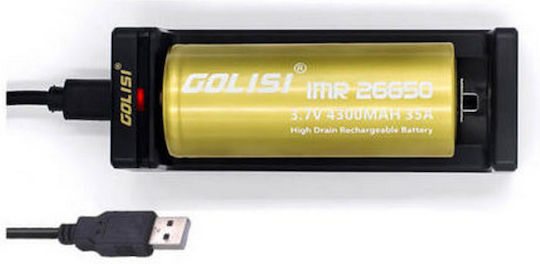 Golisi Needle 1 USB Charger Batteries Li-ion Size 18650/26650