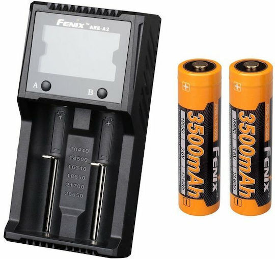 Fenix ​​Are-A2 Зарядно 2 за батерии Ni-Cd/Ni-MH Размер AA/AAA/18650/16340/26650/14500 в Черен цвят