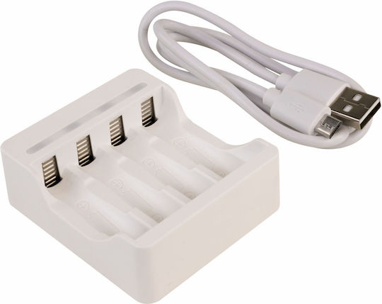 Ansmann Basic IV USB Φορτιστής 4 Μπαταριών Ni-MH Μεγέθους AA/AAA Σετ με 4x AA 1300mAh