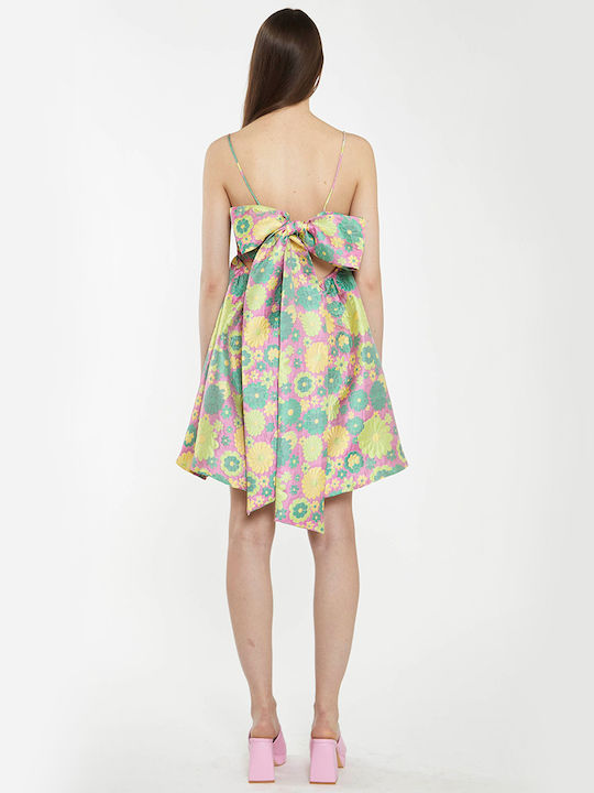 Glamorous Jacquard Sommer Mini Kleid Blumen