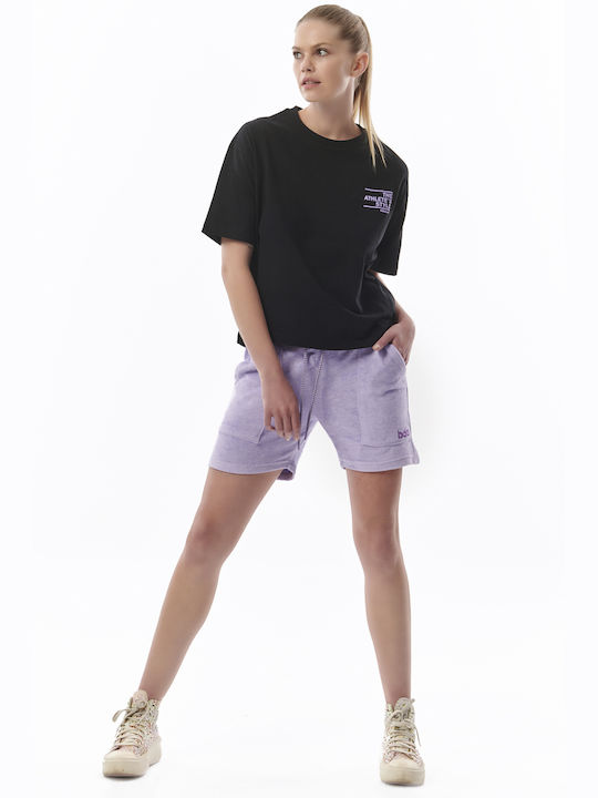 Body Action Women's Terry Sporty Shorts Purple
