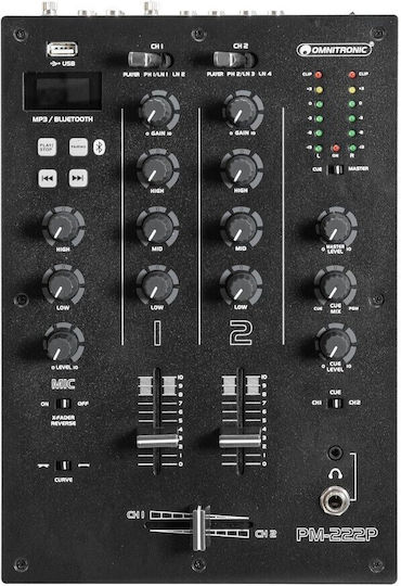 Omnitronic PM-222P PM-222P Ψηφιακός Μίκτης 2 Καναλιών / 1 Εισόδο XLR & Bluetooth