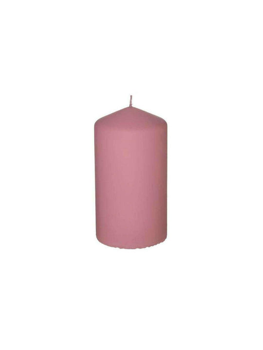 Inart Decorative Candle Pink-Purple 8x15cm 1pcs