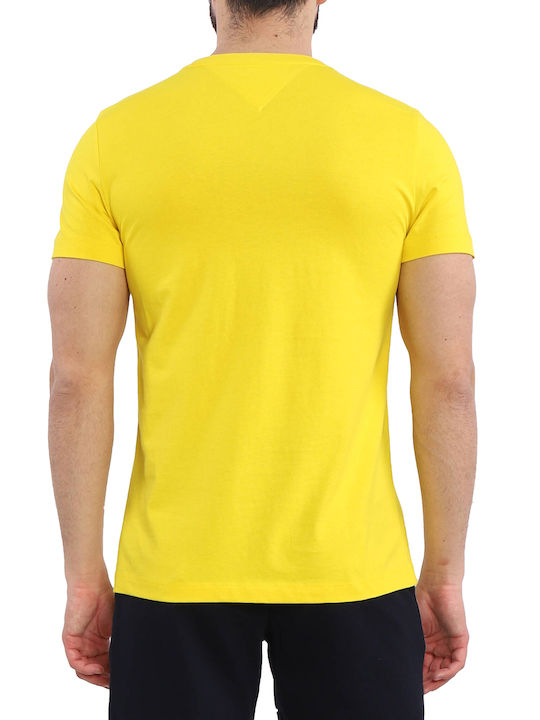 Tommy Hilfiger Curve Logo Herren T-Shirt Kurzarm Gelb