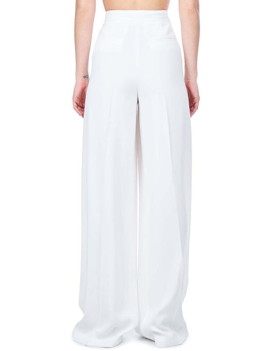 Pinko Pergamino Women's High-waisted Cotton Trousers White