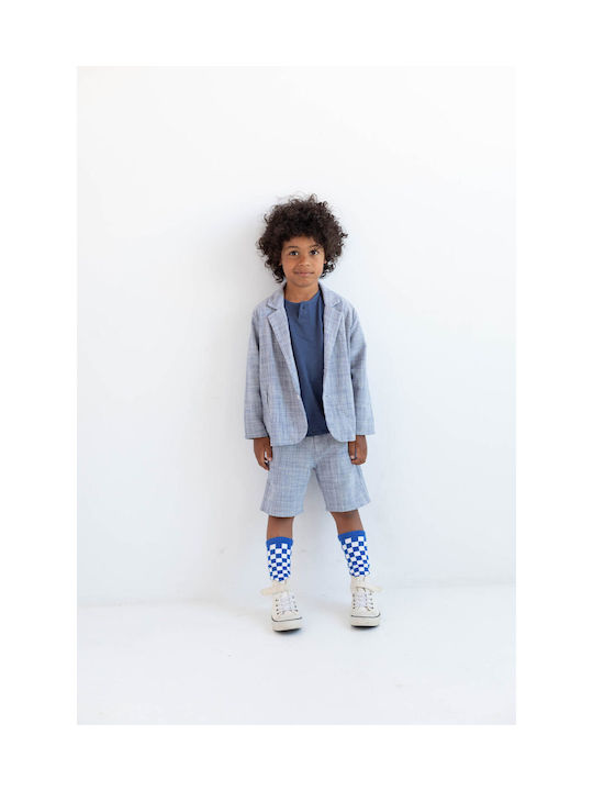 Bermude Petit Indi Petit Plaid Laugh | Albastru