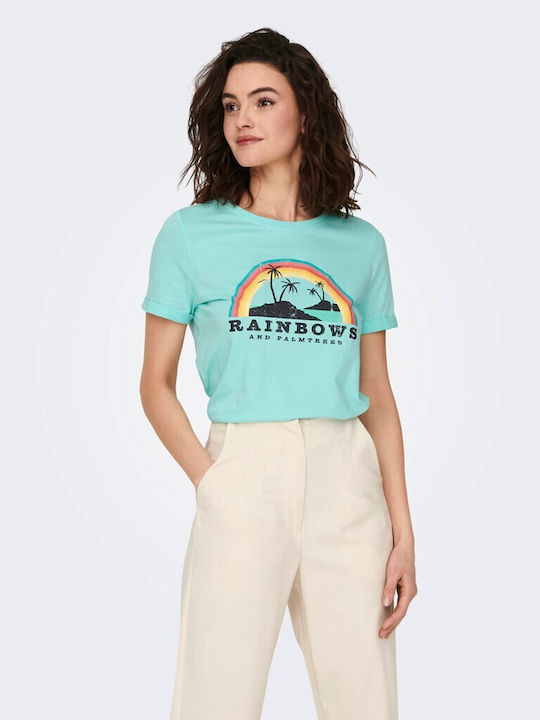 Only Damen T-Shirt Hellblau