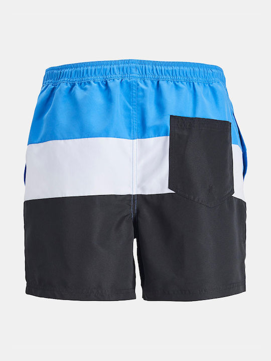 Projekt Produkt Dave Colorblock Men's Swimwear Shorts Super Sonic Blue Striped