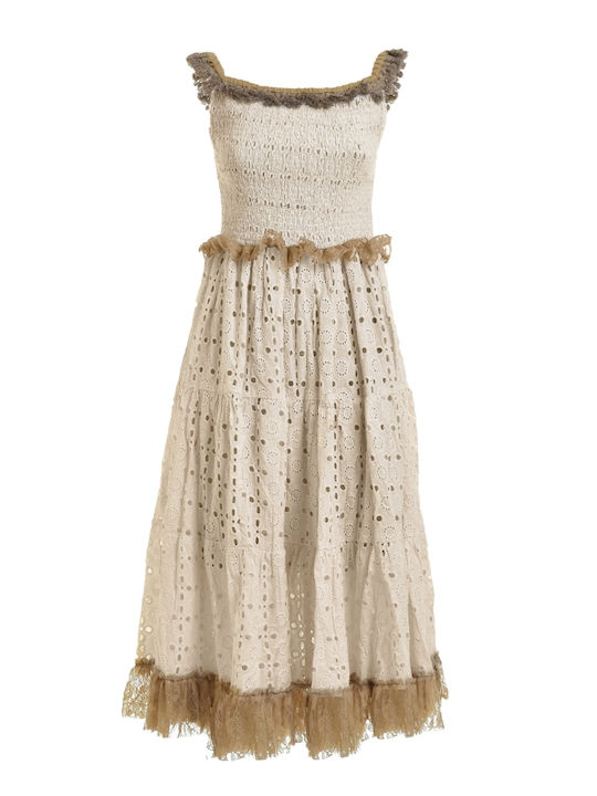 Summer Midi Dress Beige
