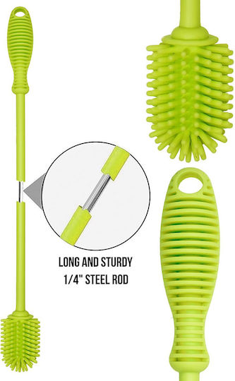 A2S Plastic Cleaning Brushes with Handle Multicolour 2pcs