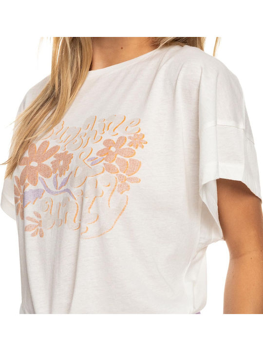 We Go To The Sea Women's Summer Crop Top Short Sleeve White