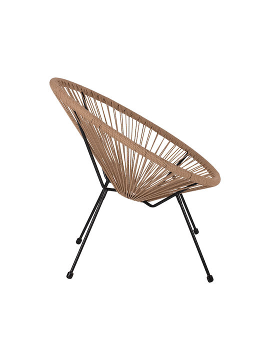 Πολυθρόνα Εξωτερικού Χώρου Rattan Acapulco Μαύρο 71x73x77εκ.