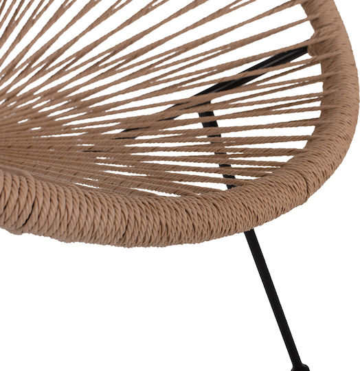 Πολυθρόνα Εξωτερικού Χώρου Rattan Acapulco Μαύρο 71x73x77εκ.