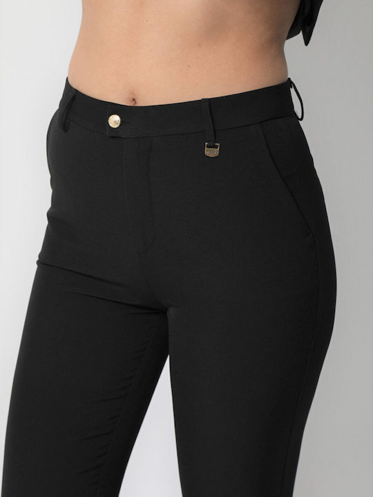 7690 Damen Chino Hose Schwarz
