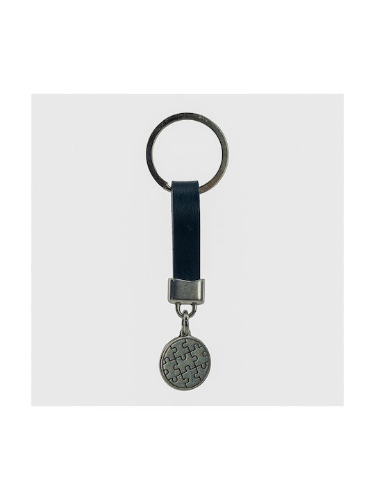 Fantazy Puzzle Keychain with Design EL1-5 Silver/Blue Silver