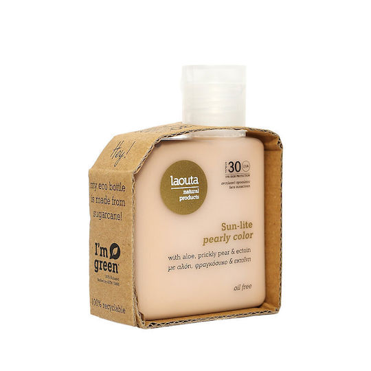 Laouta Natural Products Sun-lite Αντηλιακό Λάδι Προσώπου SPF30 με Χρώμα Pearly 50ml