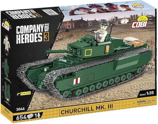 Cobi Building Blocks Company of Heroes - 3 Churchill Mk III for 9+ Years 654 Pieces